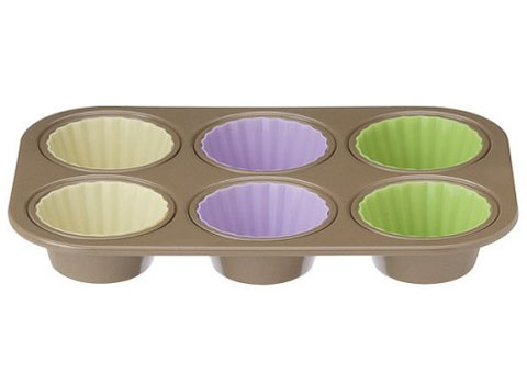 Set of 4 Silicon Baking Cup Cake Mold Lunch Bento Box Food Divider 3337 